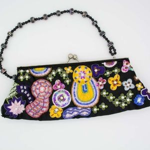 Fashion Express Beaded Black Bag